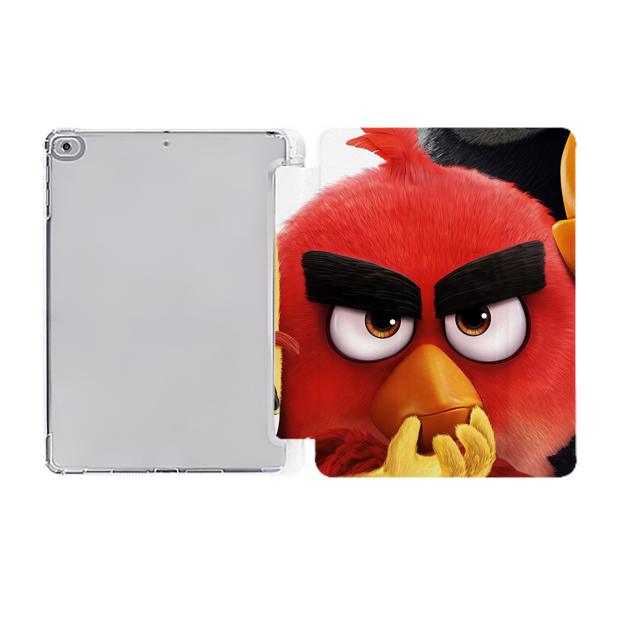（画像用） Angry Birds アングリーバード IPad ケース ペン収納付き 三つ折りスタンド PUレザー×シリコン 対応機種9.5/10.5/10.9インチ